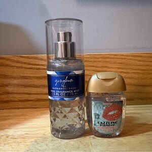 Bath & Body Works gingham travel size spray and dazzling diamond pocket bac